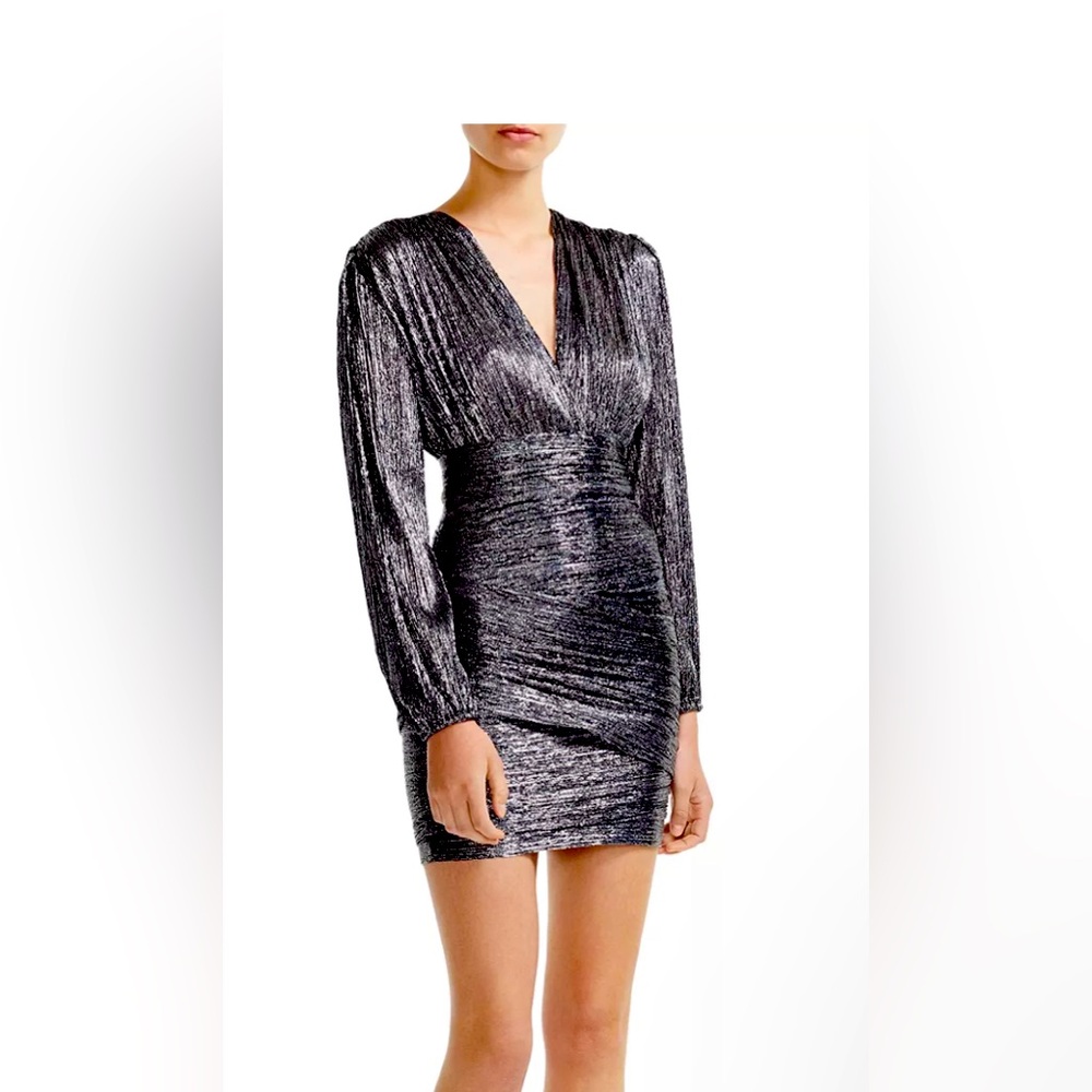 Maje size 36 metallic black/silver,
